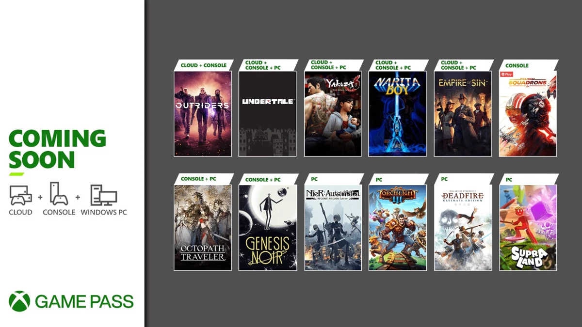 Xbox Game Pass to get Outriders, Yakuza 6, Star Wars Squadrons, and more